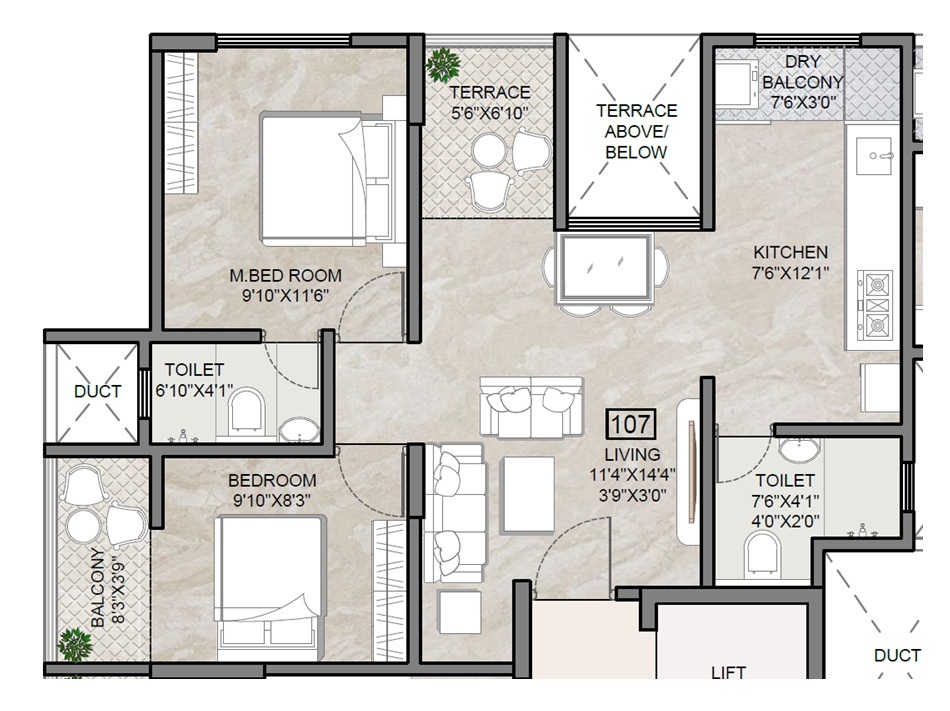 2 BHK 556 Sq. Ft. Apartment in Anika Gokul Niwas