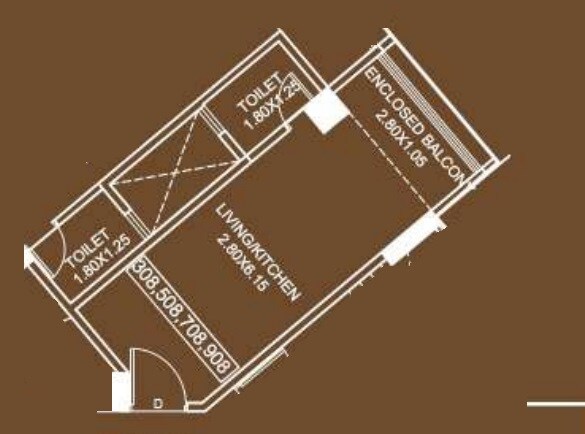 Floor plan of 240 Sq. Ft. Studio in Anjani Chambers 63, Pune