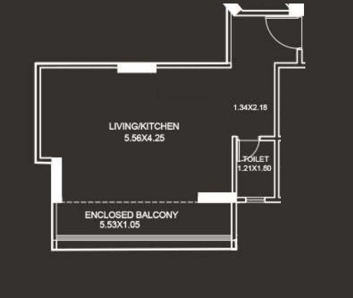 Floor plan of 422 Sq. Ft. Studio in Anjani Chambers 63, Pune