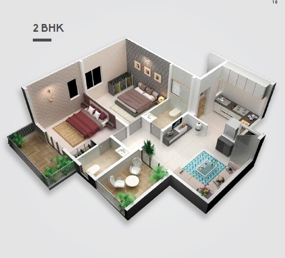 2 BHK 501 Sq. Ft. Apartment