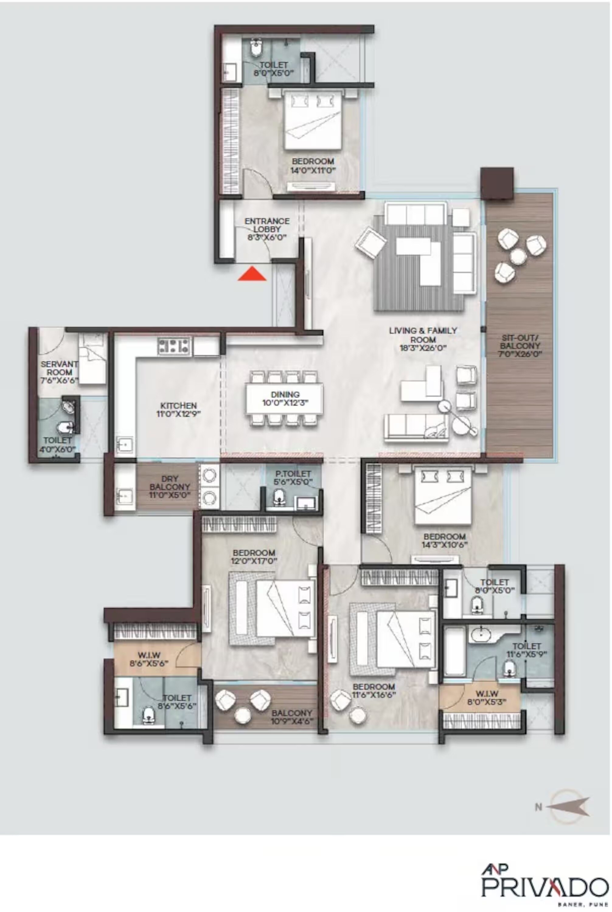 4 BHK 2306 Sq. Ft. Apartment