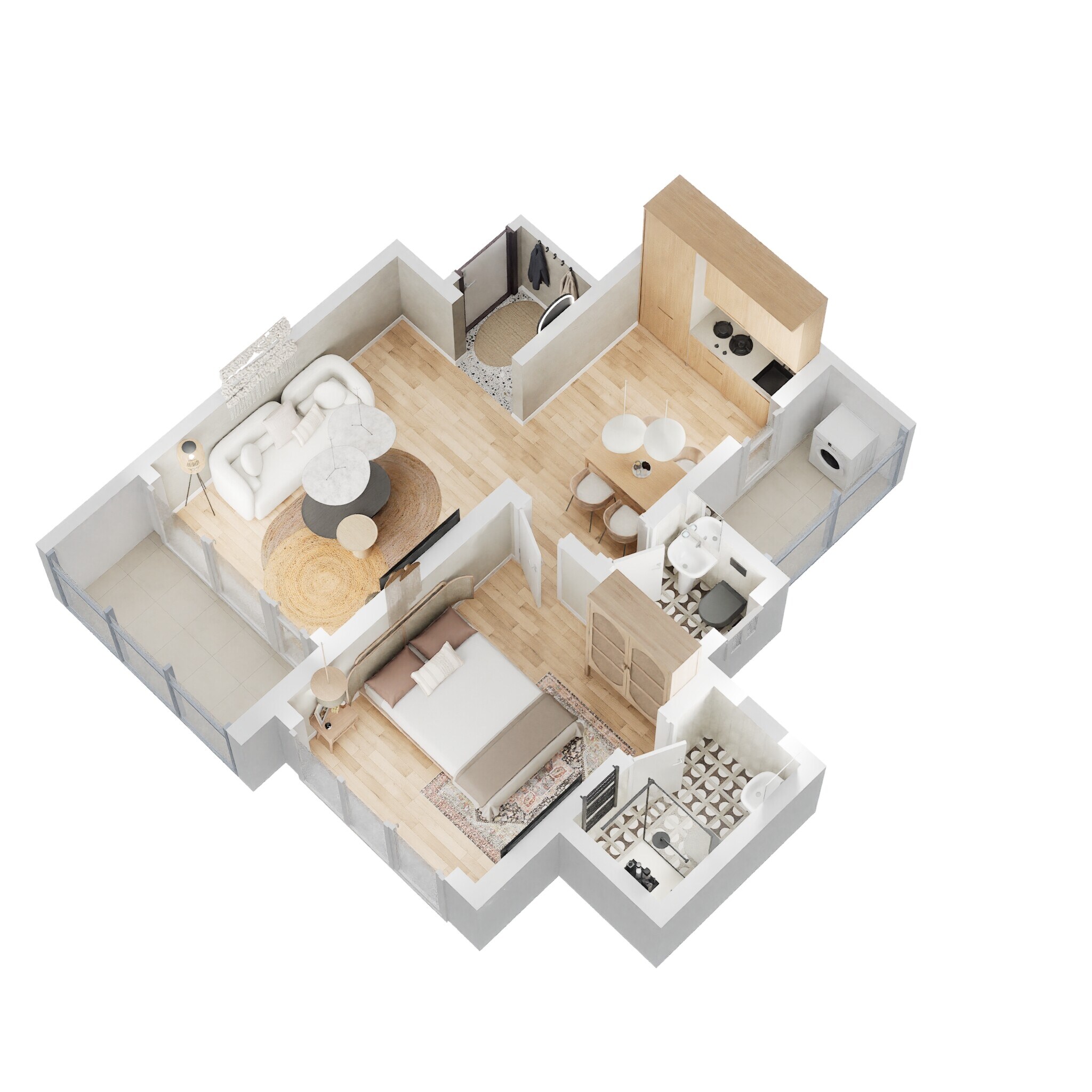 Floor plan of 1 BHK 492 Sq. Ft. Apartment in ANP Retreat, Pune