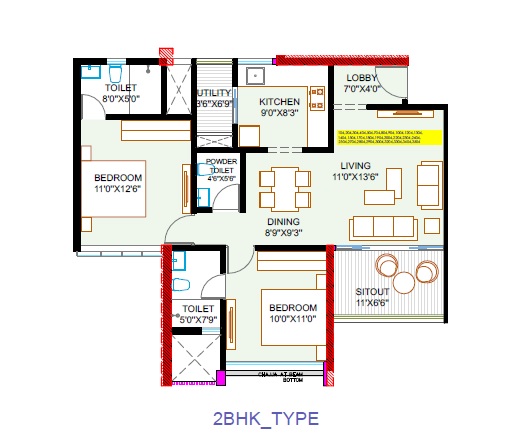 2 BHK 841 Sq. Ft. Apartment in ANP Ultimus