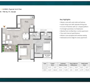 2 BHK 729 Sq. Ft. Apartment in AR Mirador