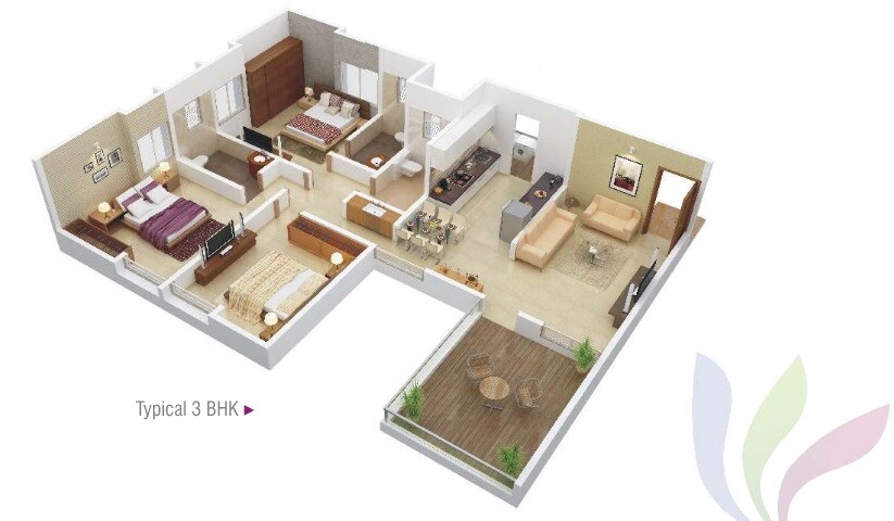 Other, arc-pukhraj 3 Bedroom 978 Sq.Ft. Apartment In Mundhwa Pune 7750218