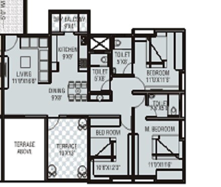 Other, arc-pukhraj 3 Bedroom 993 Sq.Ft. Apartment In Mundhwa Pune 7772174