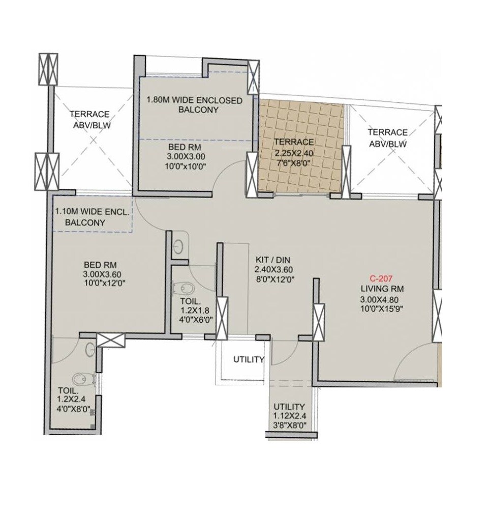 Other, arc-vista 2 Bedroom 811 Sq.Ft. Apartment In Dhanori Pune 7838218