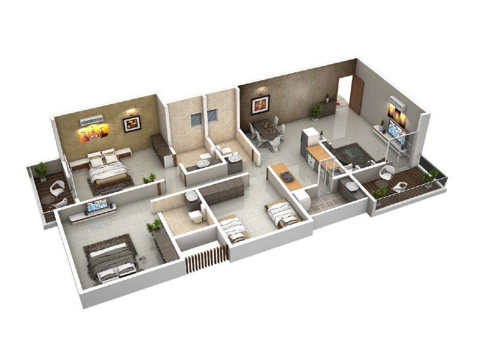 3 BHK 1279 Sq. Ft. Apartment