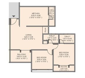 2 BHK 752 Sq. Ft. Apartment in Arham Guruvista