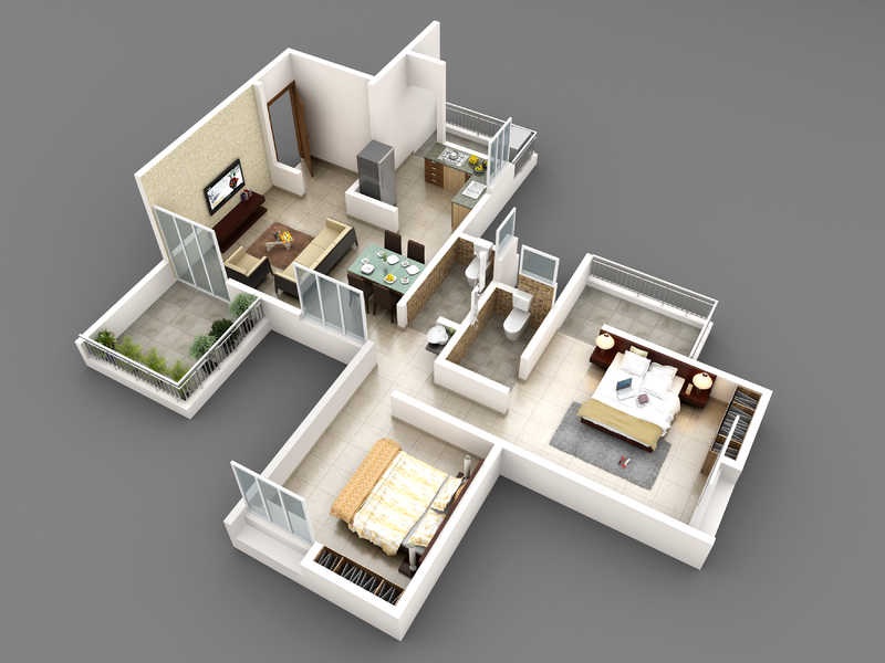 2 BHK 1008 Sq. Ft. Apartment in Arihant Aangan