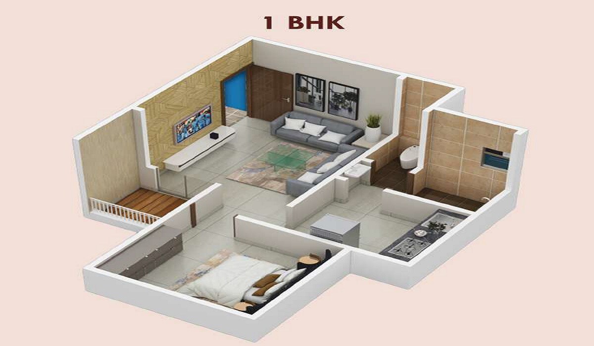 Floor plan of 1 BHK 289 Sq. Ft. Apartment in Arihant Wisdom, Pune