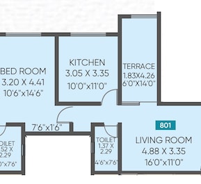 1 BHK 676 Sq. Ft. Apartment in ARP River Crest