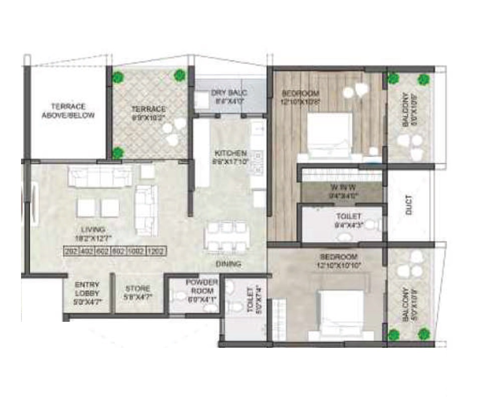 2 BHK 1114 Sq. Ft. Apartment in Arun Anika Essentia