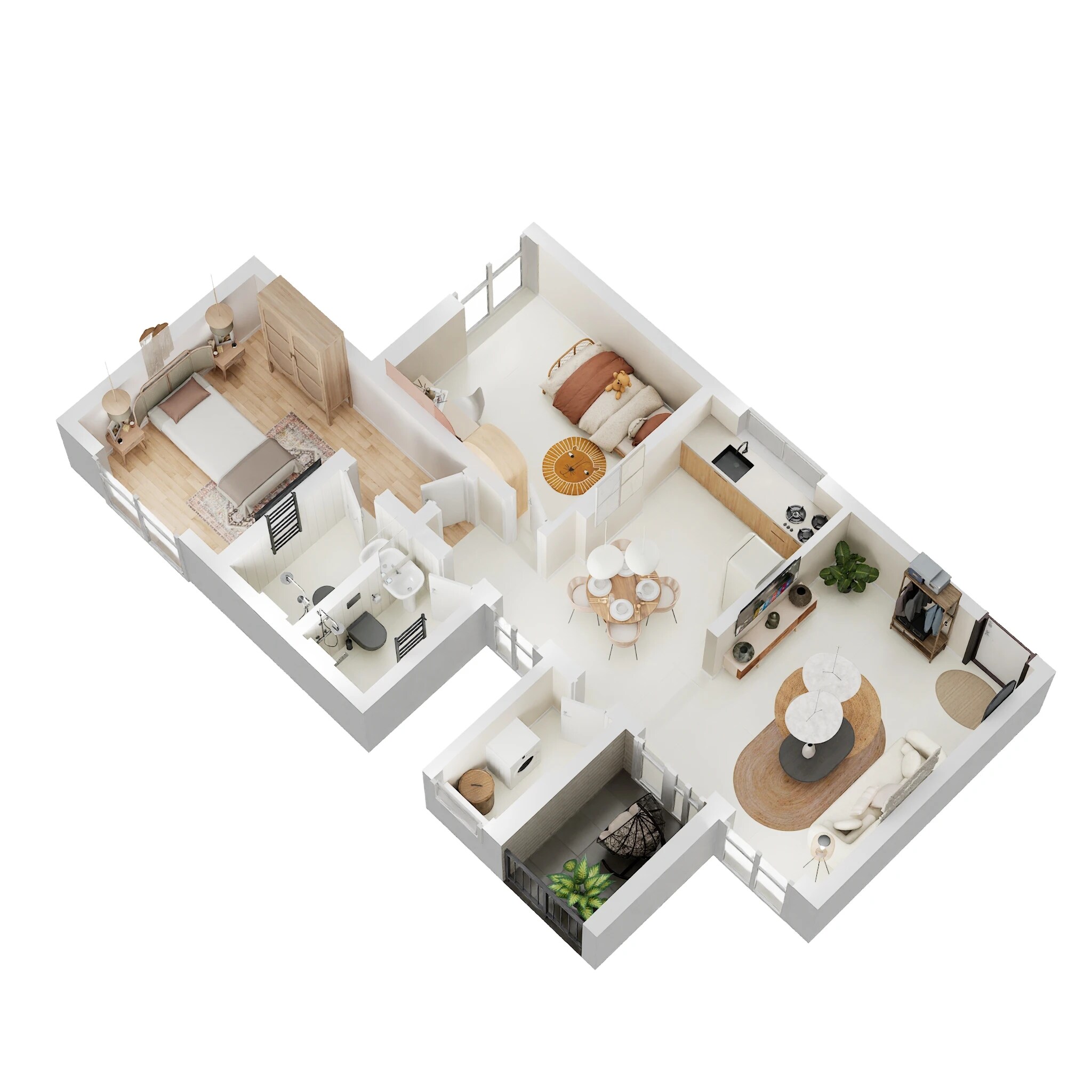 Floor plan of 2 BHK 768 Sq. Ft. Apartment in Anika Piccadilly, Pune