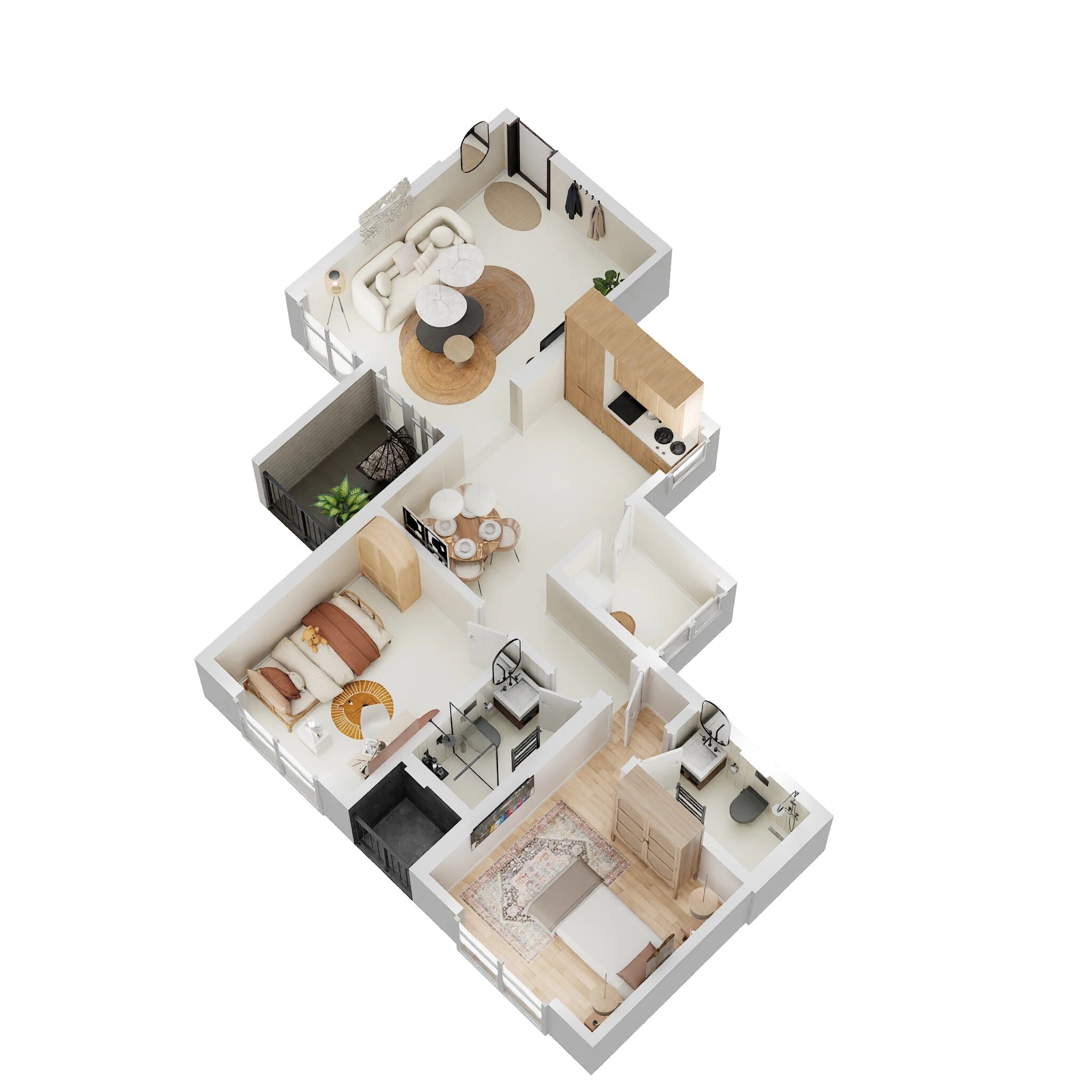 Floor plan of 2 BHK 867 Sq. Ft. Apartment in Anika Piccadilly, Pune
