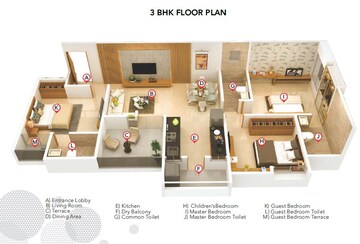  3 BHK Apartment at ARV Uthville, Kharadi – for Rent
