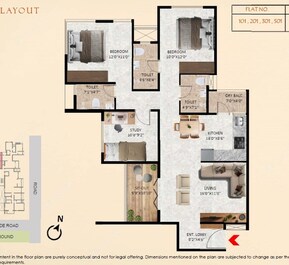 3 BHK 1001 Sq. Ft. Apartment in Associated Tejaswi
