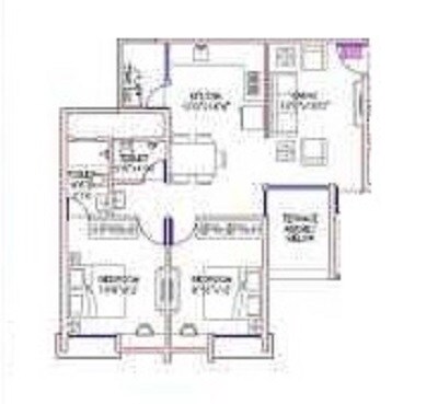 Floor plan of 2 BHK Apartment - 662 sq. ft. in Atria Grande, Pune