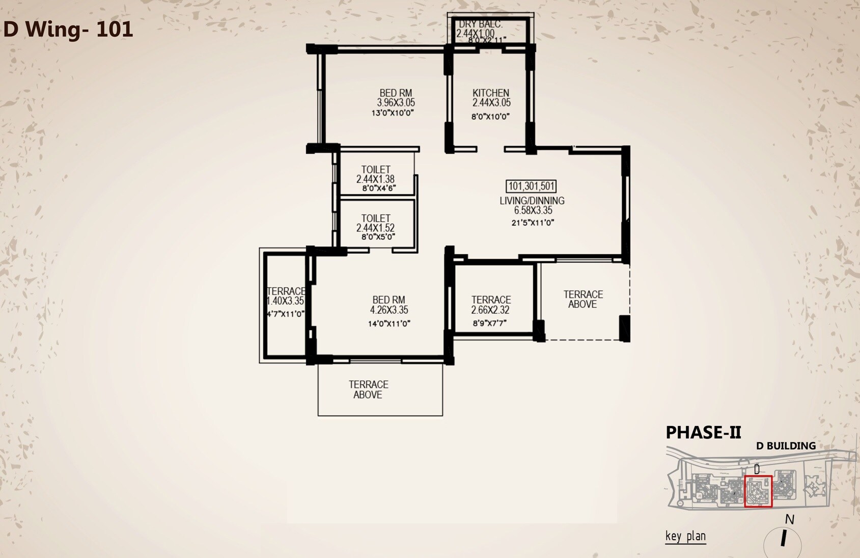 Floor plan of 2 BHK 856 Sq. Ft. Apartment in Atul WesternHills Apartment, Pune