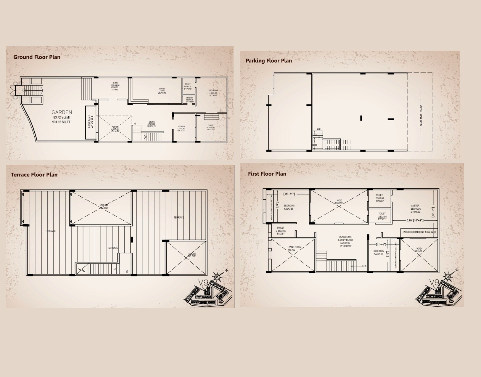 Floor plan of 4 BHK Villa - 2825 sq. ft. in Atul Westernhills, Pune