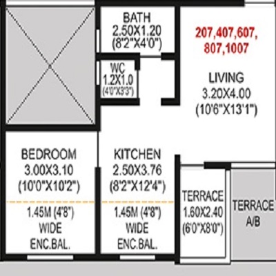 1 BHK 463 Sq. Ft. Apartment in AV Vitthal Landmark