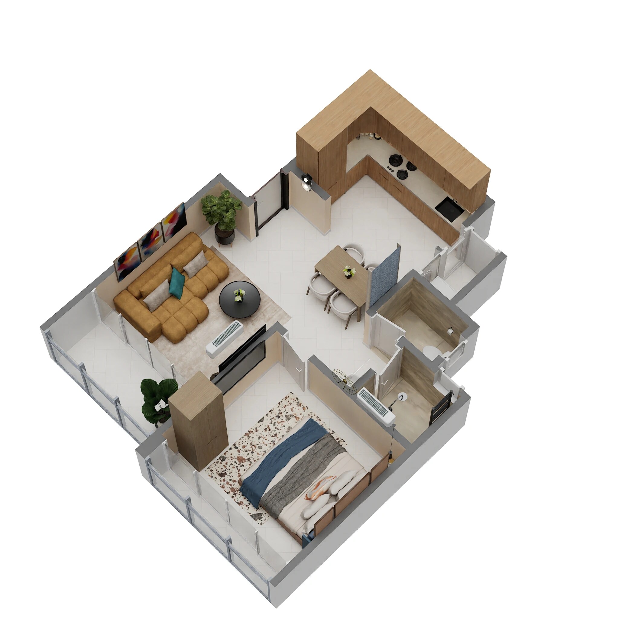 Floor plan of 1 BHK 505 Sq. Ft. Apartment in Avalon City, Pune