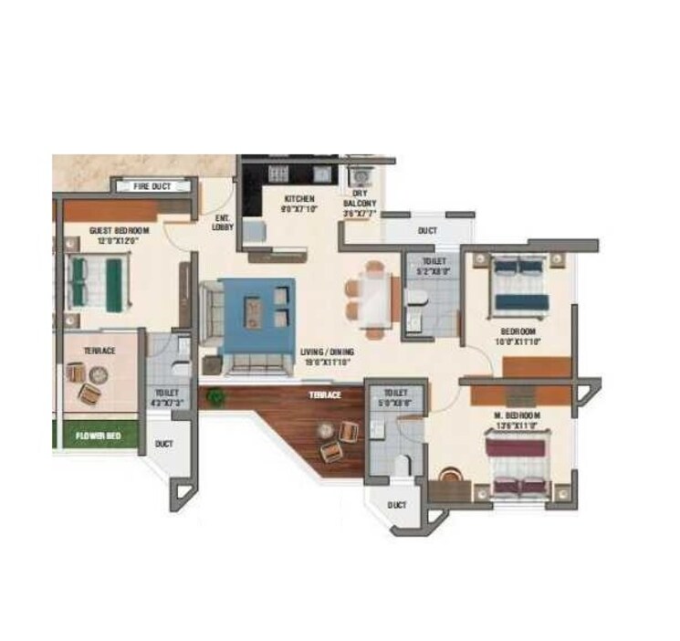 Other, avon-vista 3 Bedroom 1198 Sq.Ft. Apartment In Balewadi Pune 8763028