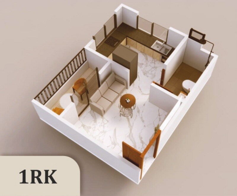 Floor plan of 234 Sq. Ft. Studio in AVS Datta Enclave, Pune