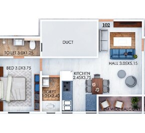 2 BHK 704 Sq. Ft. Apartment in B Chavan Sada Sundaram Heights