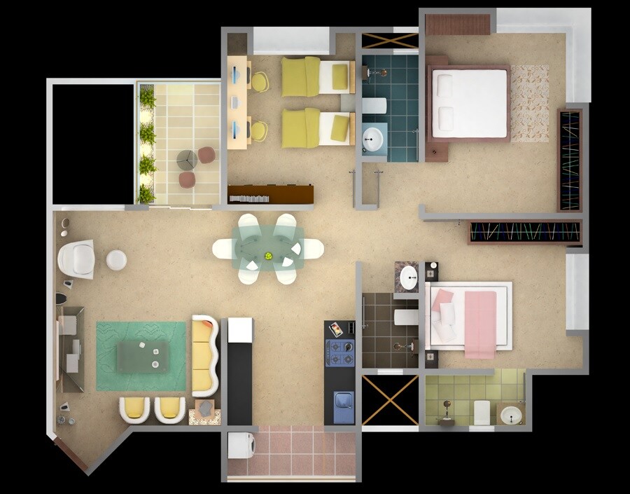 2 BHK 1083 Sq. Ft. Apartment