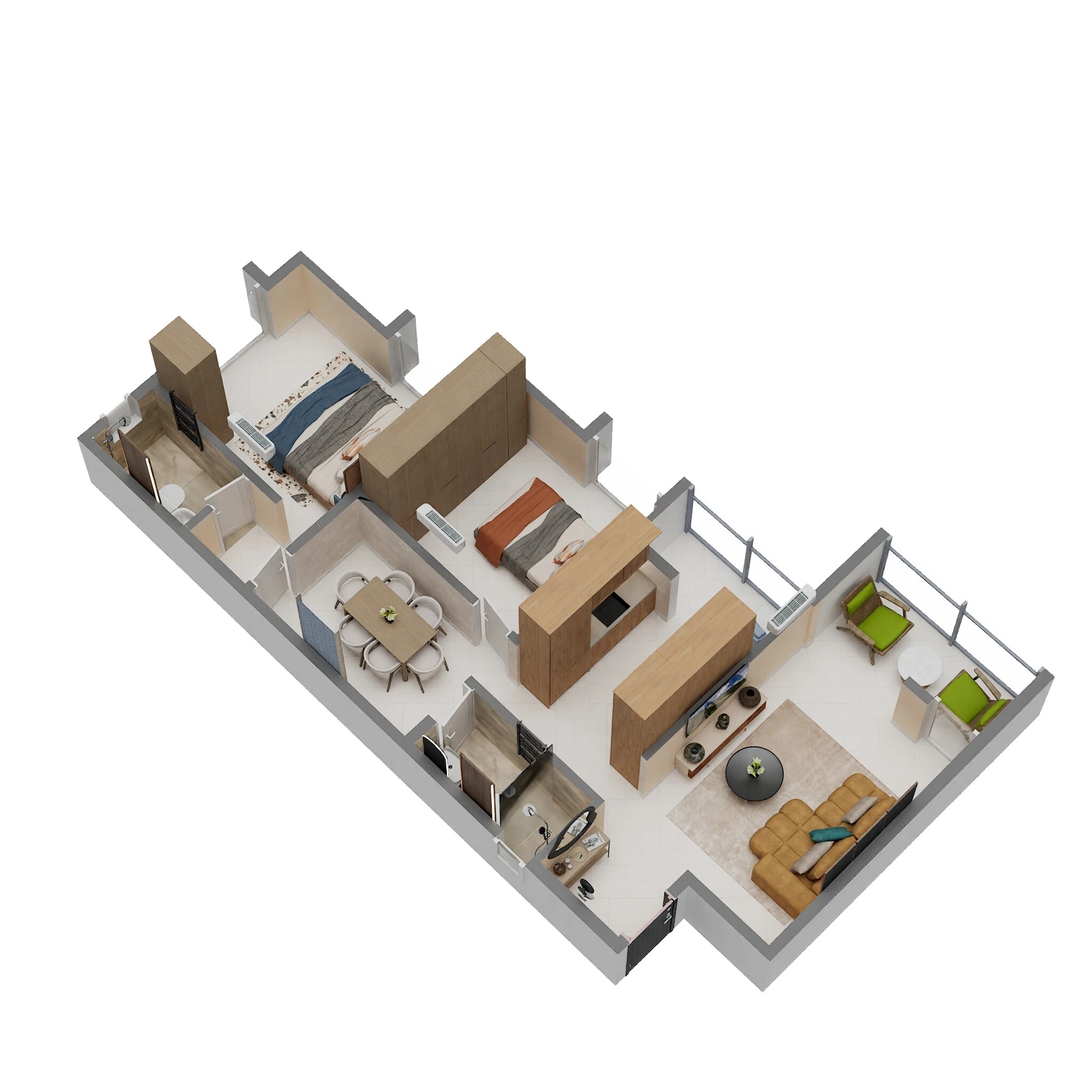 2 BHK 761 Sq. Ft. Apartment
