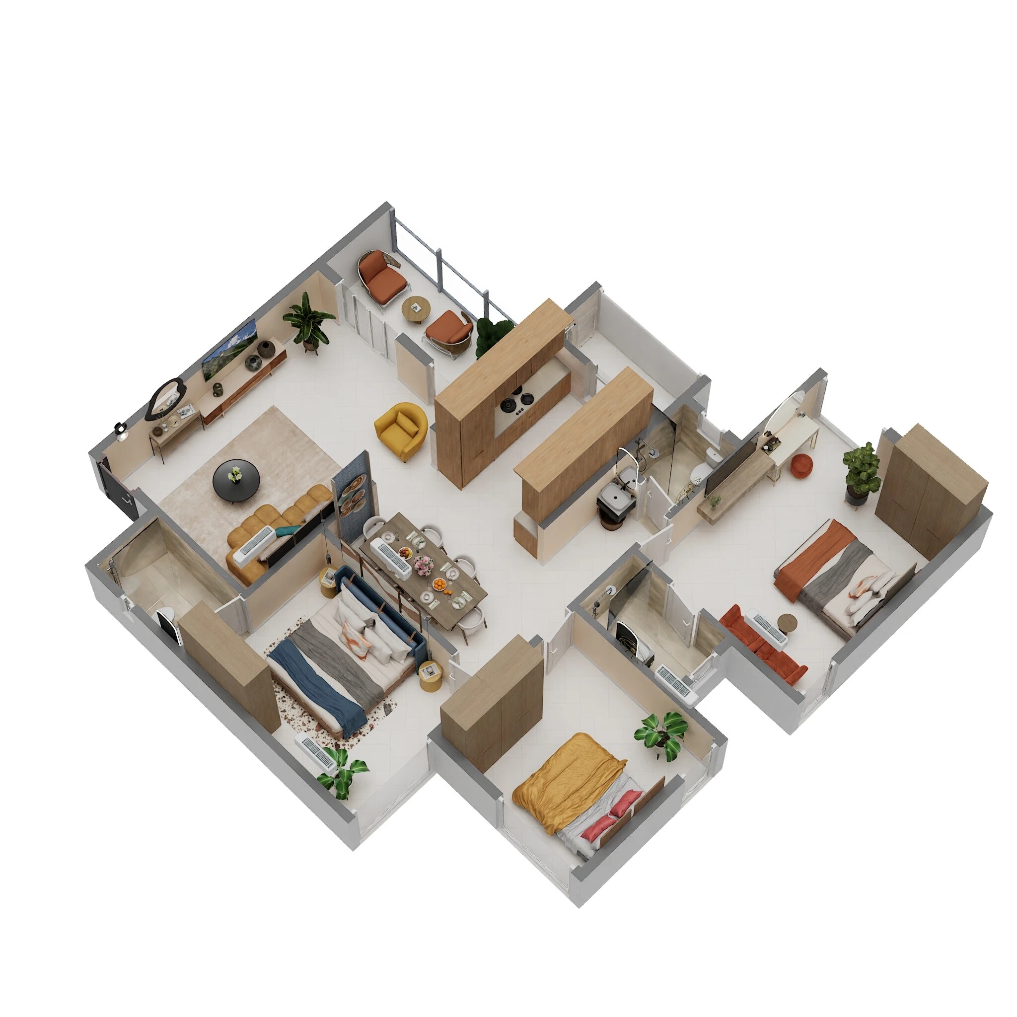 3 BHK 1051 Sq. Ft. Apartment