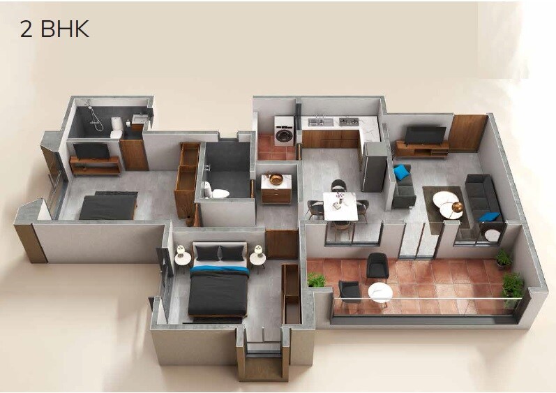 2 BHK 874 Sq. Ft. Apartment