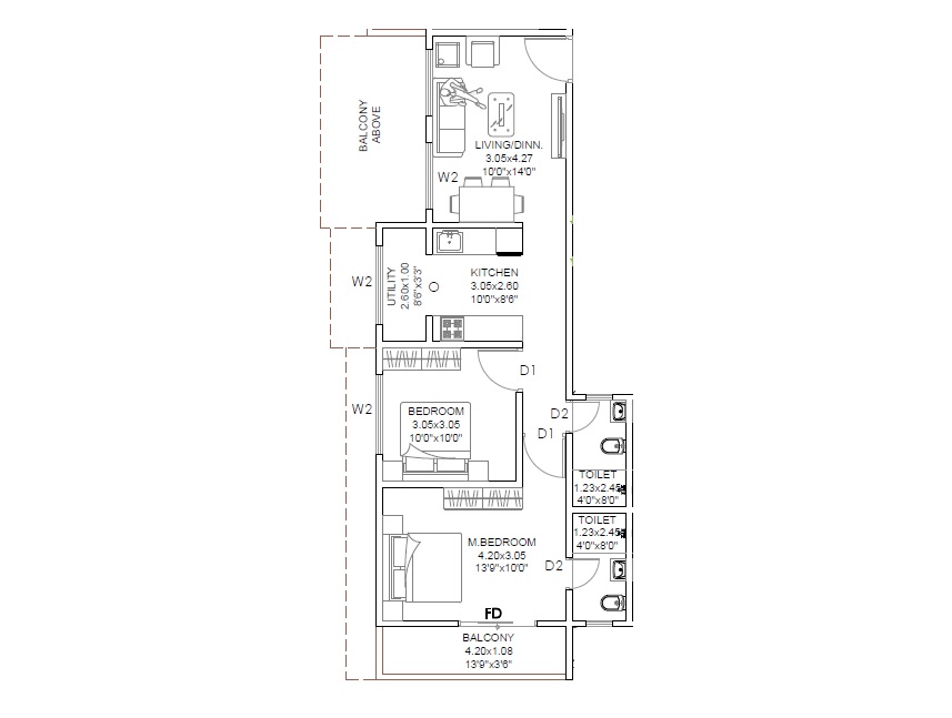 2 BHK 813 Sq. Ft. Apartment in Badhekar Shyamalprabha