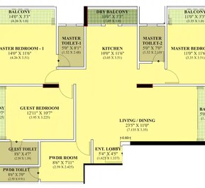 3 BHK 1367 Sq. Ft. Apartment in Bafna Arisha