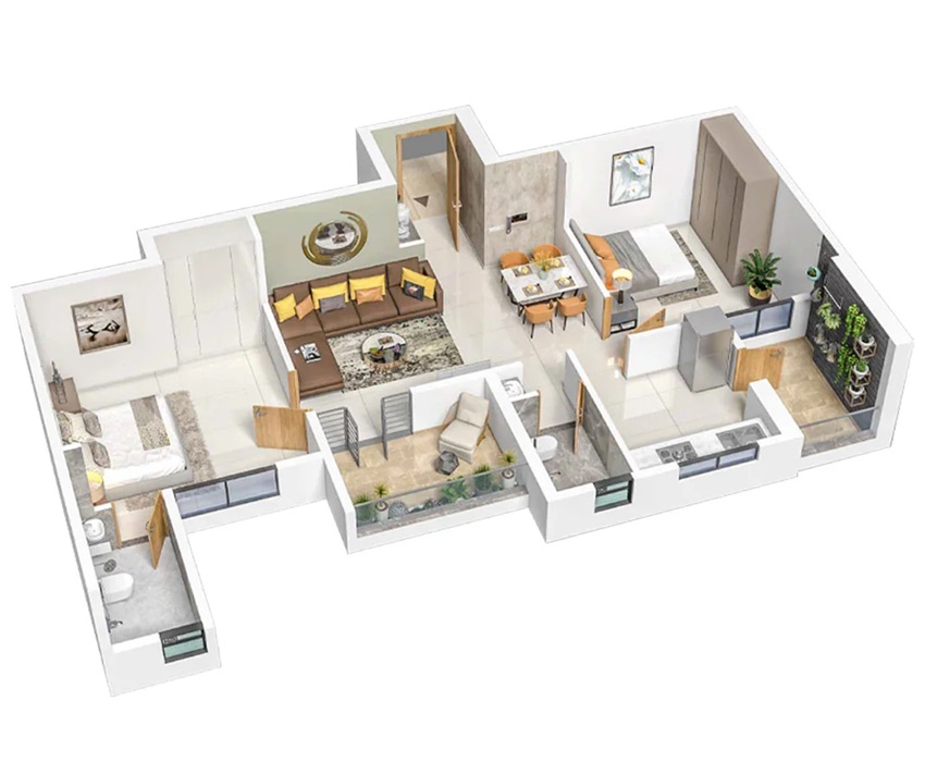 2 BHK 715 Sq. Ft. Apartment in Balaji BG Aspiro