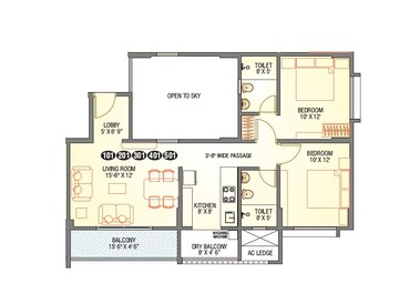  2 BHK Apartment at Balchand Amaltas Apartments, Bavdhan – for Sale