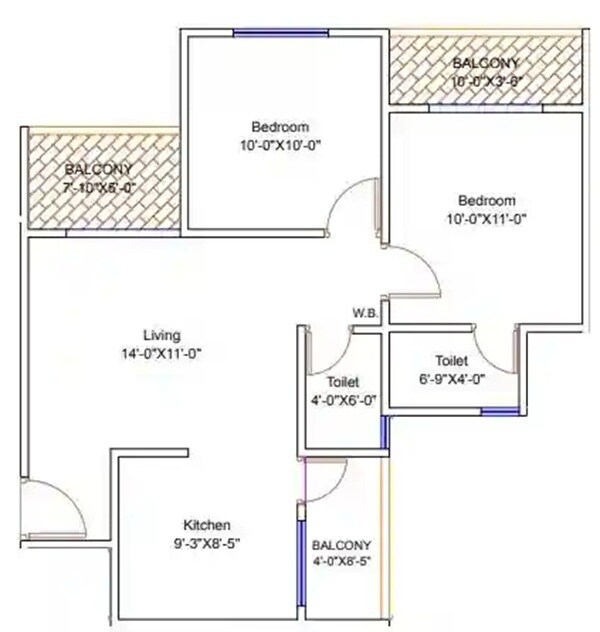 2 BHK 680 Sq. Ft. Apartment