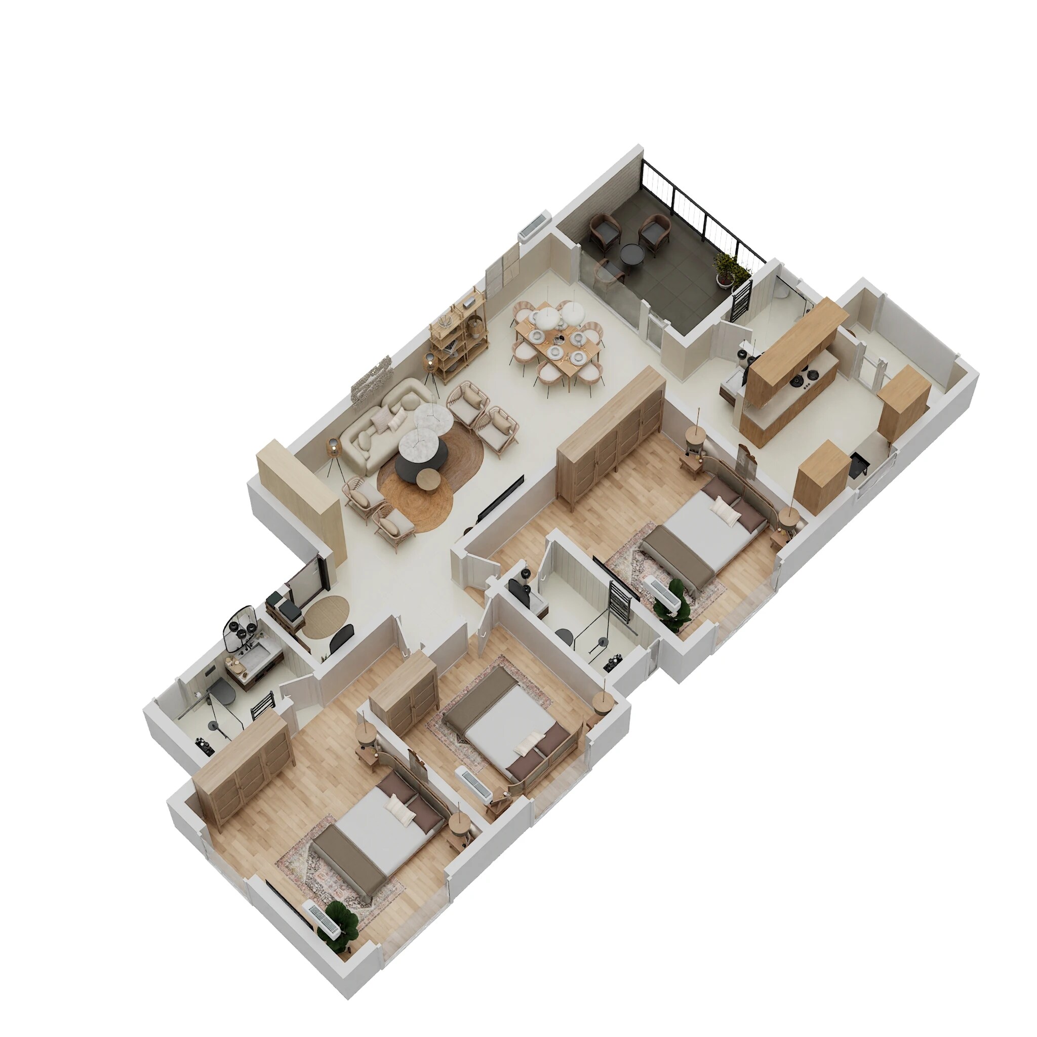 3 BHK 1125 Sq. Ft. Apartment