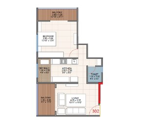 1 BHK 663 Sq. Ft. Apartment in Belvalkar Meera Apartments