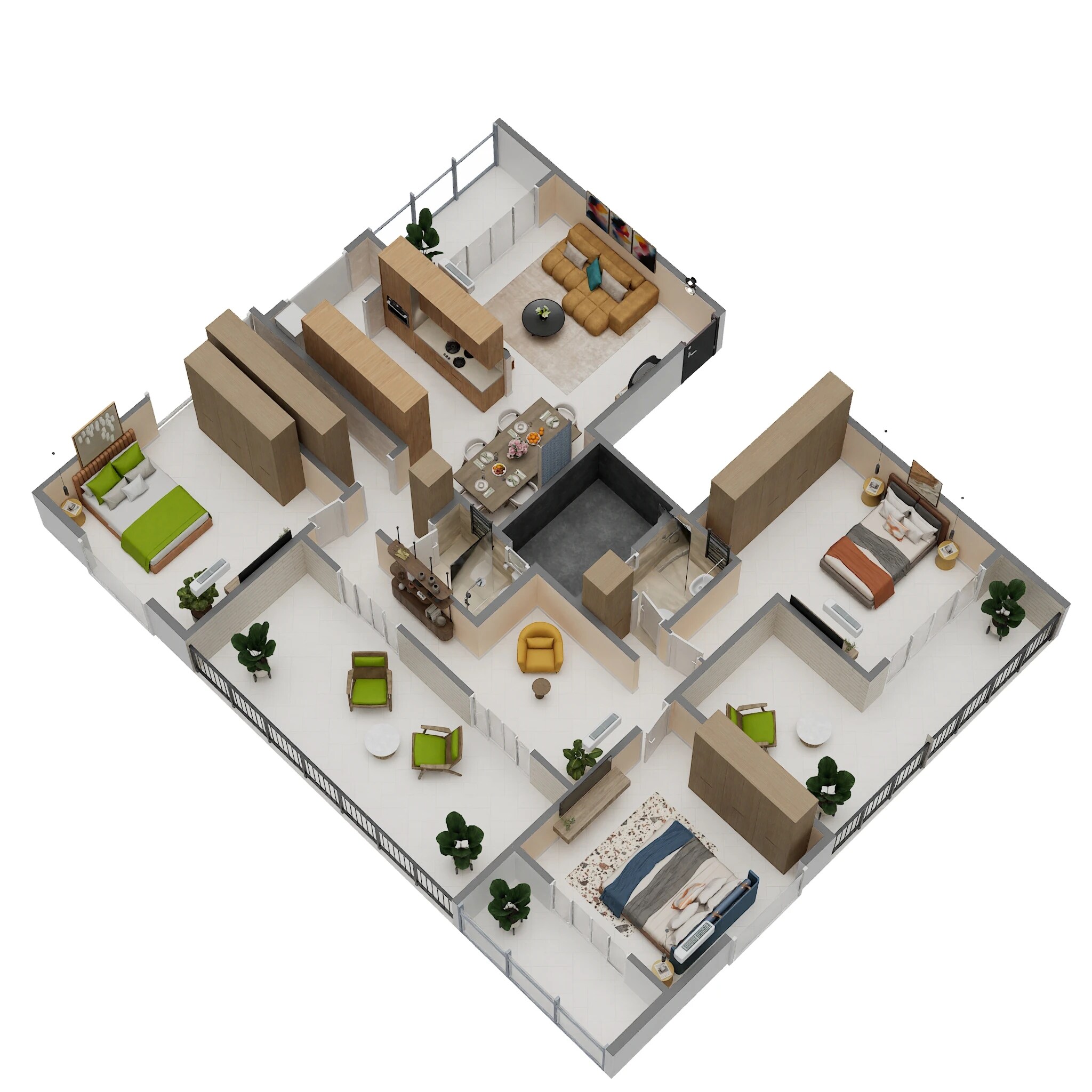 3 BHK 1550 Sq. Ft. Apartment