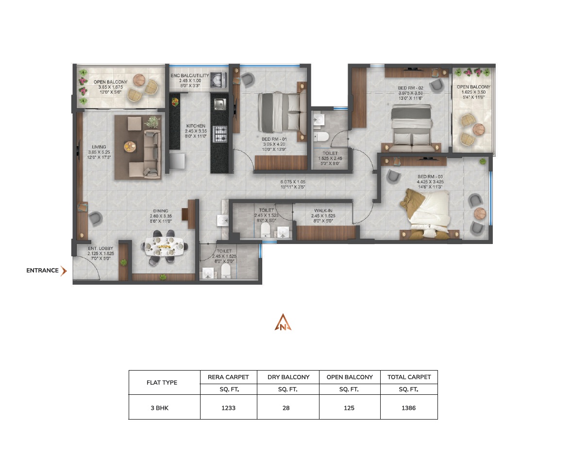 3 BHK 1386 Sq. Ft. Apartment in Belvalkar Niwant CHSL