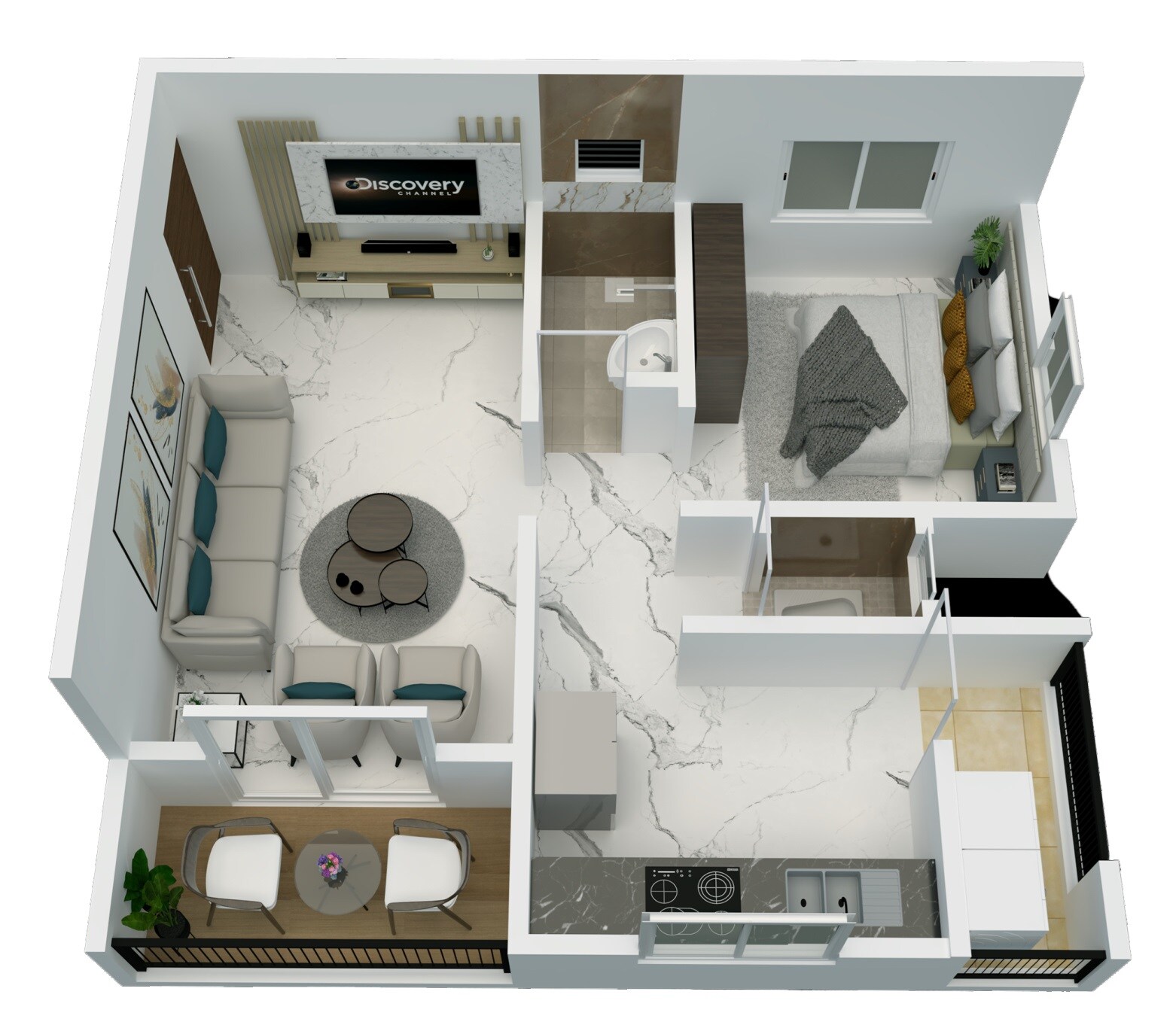 Floor plan of 1 BHK 435 Sq. Ft. Apartment in Bhagyalaxmi Chaitanya Complex, Pune