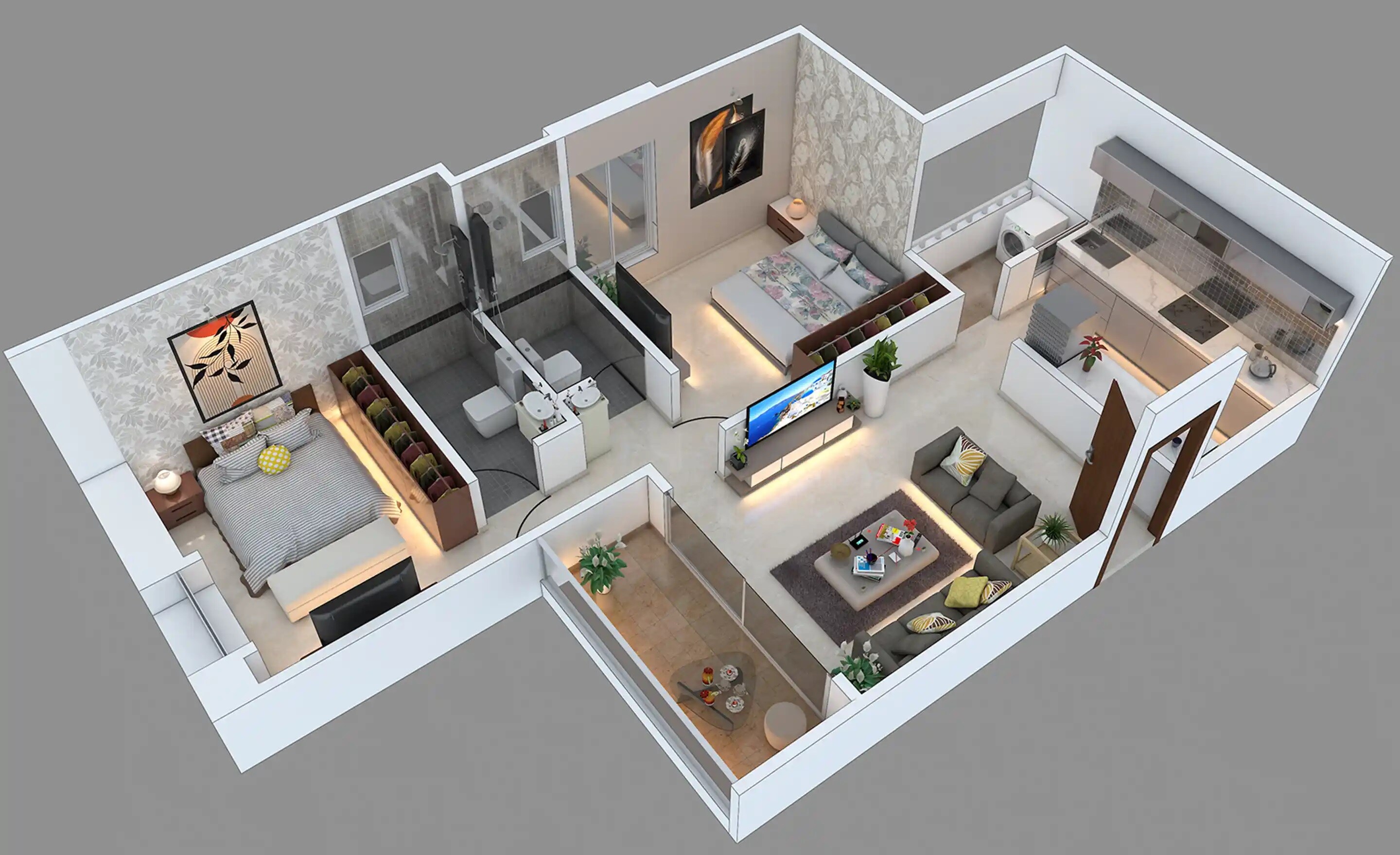 2 BHK 655 Sq. Ft. Apartment