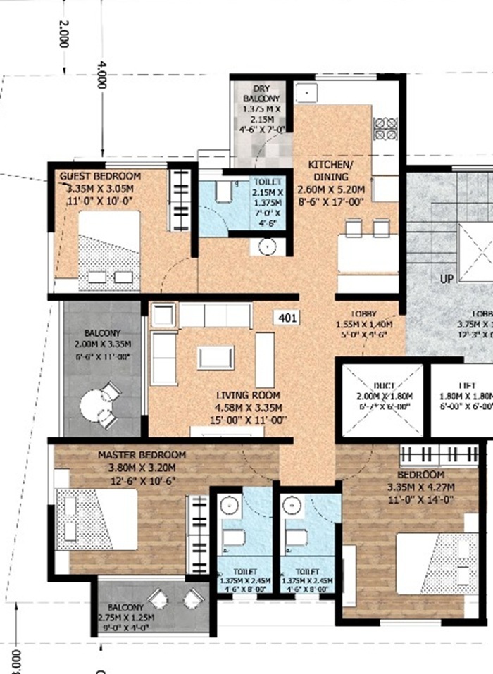 3 BHK 1108 Sq. Ft. Apartment in Bhansali Eknath