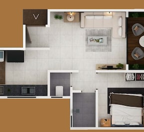 1 BHK 389 Sq. Ft. Apartment in Bhosale Galaxy
