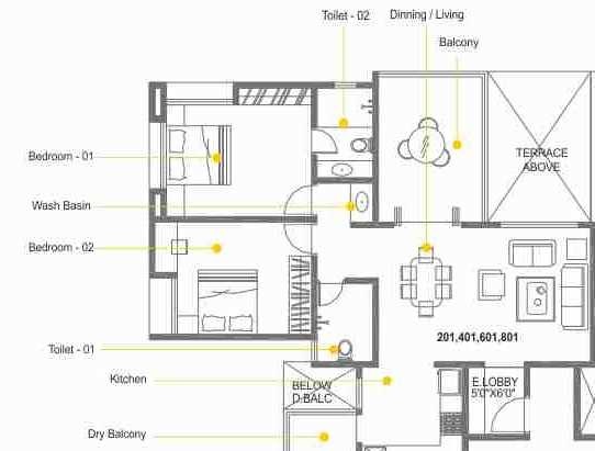 2 BHK 1160 Sq. Ft. Apartment in Bhujbal Spectrum Tower