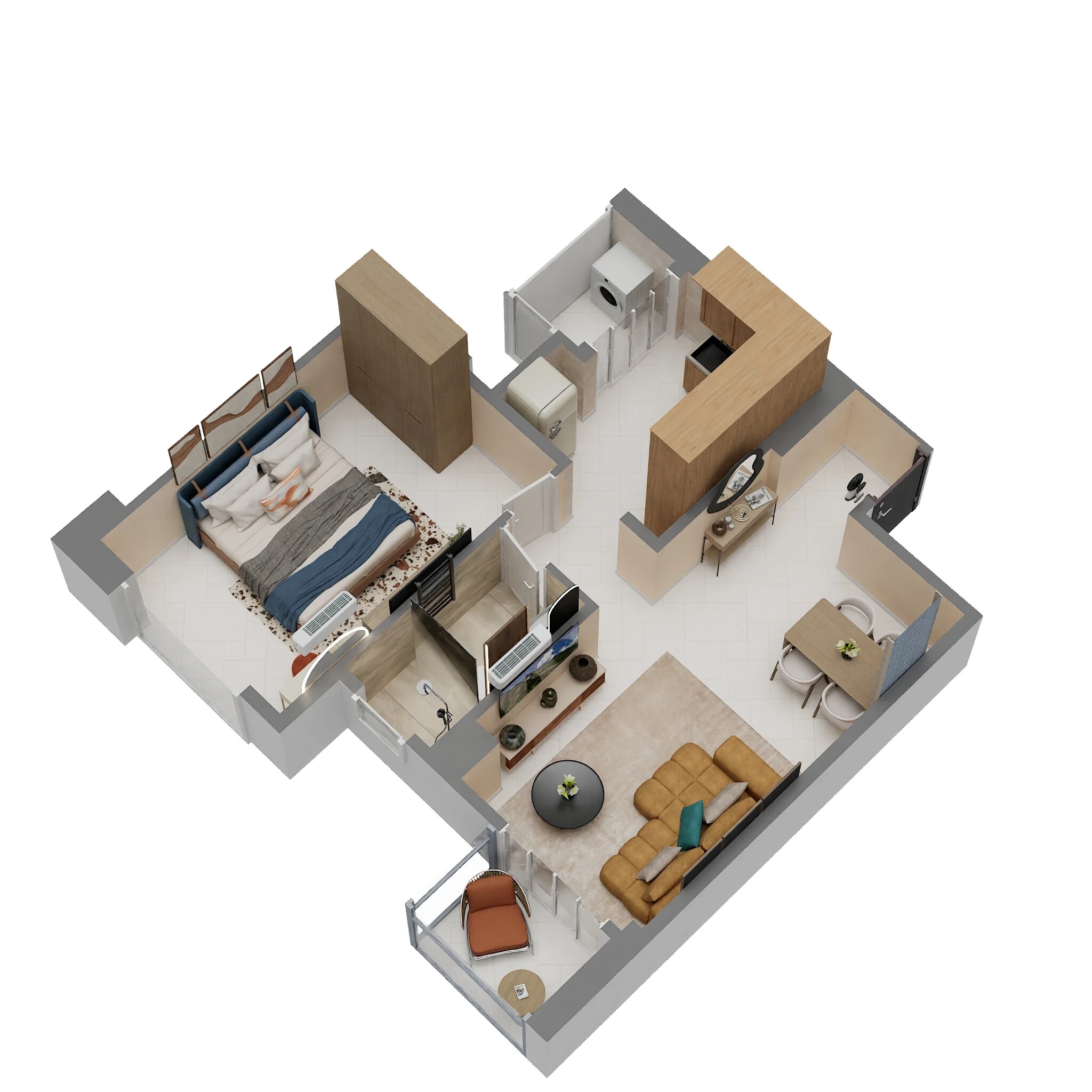 1 BHK 533 Sq. Ft. Apartment