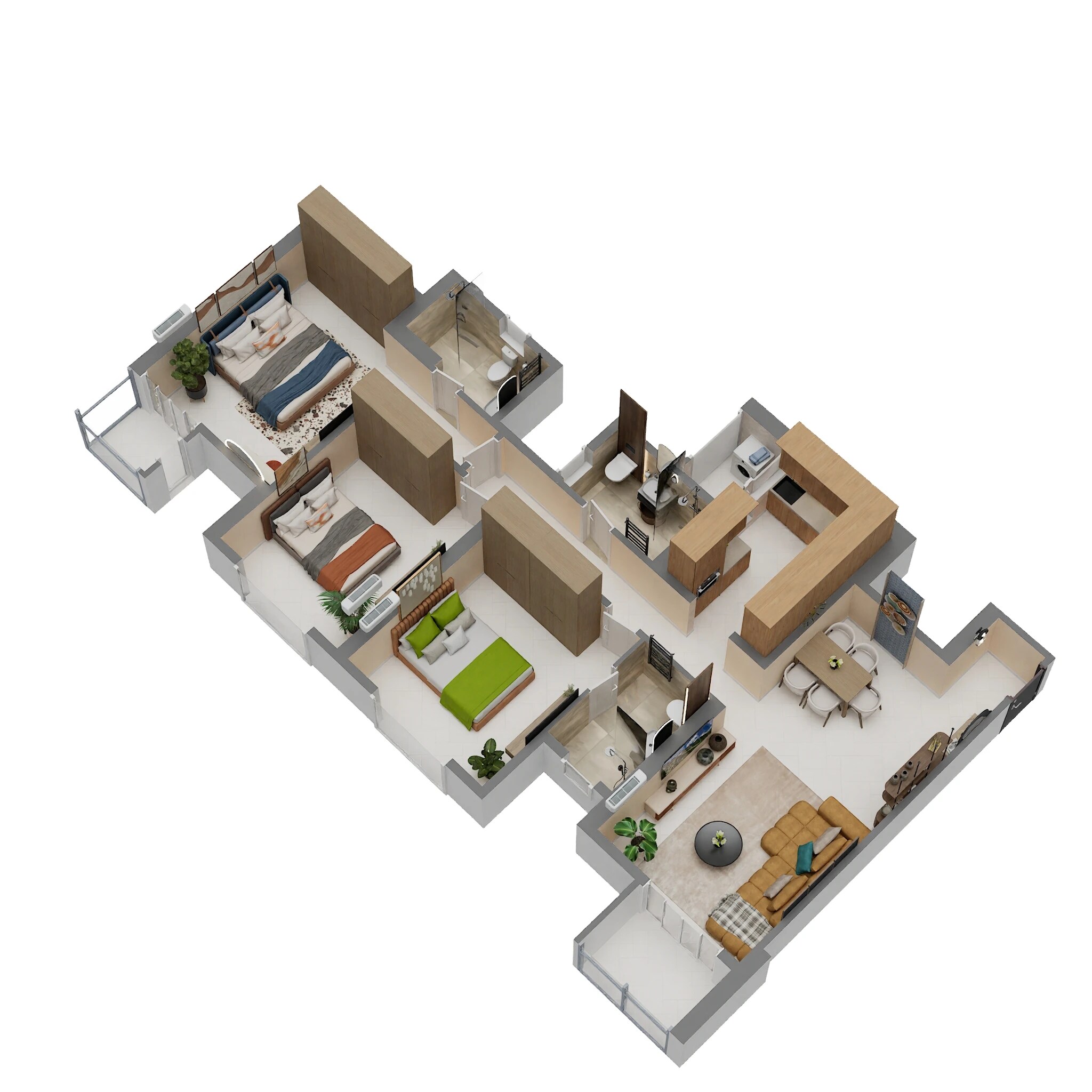 3 BHK 1122 Sq. Ft. Apartment