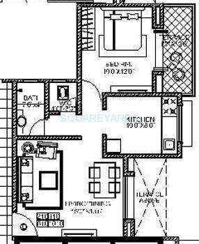1 BHK 636 Sq. Ft. Apartment in Brahma Avenue2